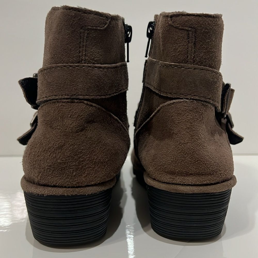 Fly London Perz Brown Suede Wedge Buckle Boots Booties Size 37 - Picture 5 of 13